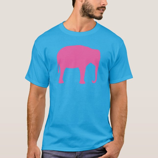 T-shirt Silhouette d'éléphant rose (Devant)