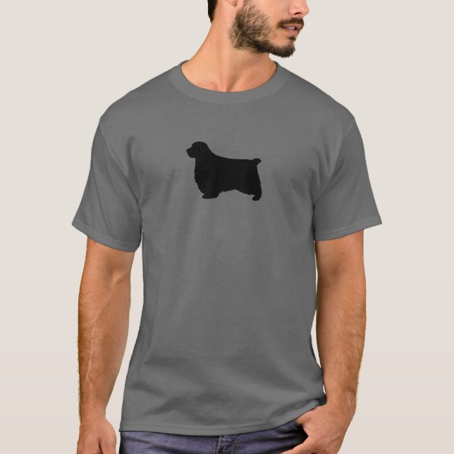 T-shirt Silhouette d'épagneul de Clumber (Devant)