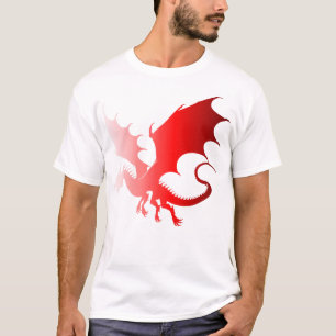 T-shirt Silhouette Dragon Rouge Puissance et Imaginaire en