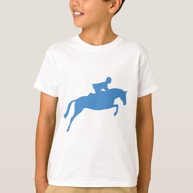 T-shirt Silhouette du cavalier (bleu) (Devant)