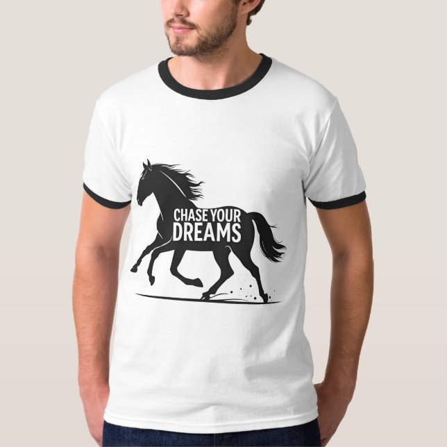 T-shirt Silhouette du cheval à galop (Devant)