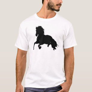 T-shirt Silhouette du cheval blanc noir