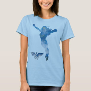 T-shirt Silhouette du ciel bleu de la femme des merveilles