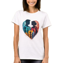 Silhouette du coeur floral - Célébration de l'unit