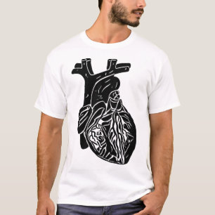 T-shirt Silhouette du coeur noir Anatomie humaine Art