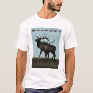 T-shirt Silhouette d'un élan mâle E14 avec des bois à l'ho
