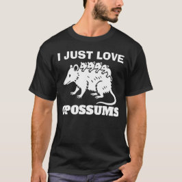 T-shirt Silhouette d'une famille d'opossums avec texte mod