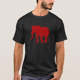 T-shirt Silhouette Eléphant Rouge Zoologiste Monde Eléphan