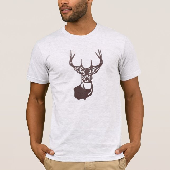 T-shirt Silhouette en bois - Queue blanche Buck Deer (Devant)