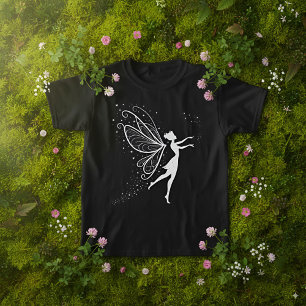 T-shirt Silhouette fée magique avec ailes et étoiles