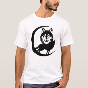 T-shirt Silhouette mystérieux de loup dans la nature avec 