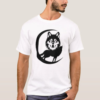 T-shirt Silhouette mystérieux de loup dans la nature avec 