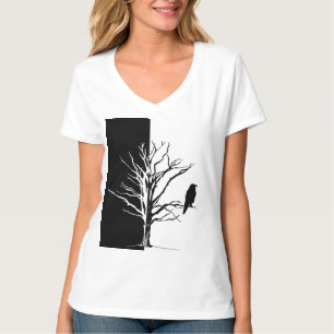 T-shirt Silhouette noir corbeau d'oiseaux