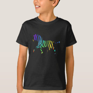 T-shirt Silhouette noir et arc-en-ciel Zebra
