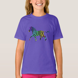 T-shirt Silhouette noir et arc-en-ciel Zebra