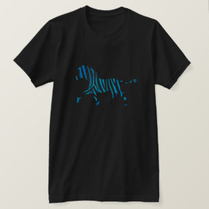 T-shirt Silhouette noir et bleu Zebra