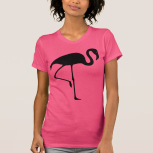 T-shirt Silhouette noire classique de Flamant rose