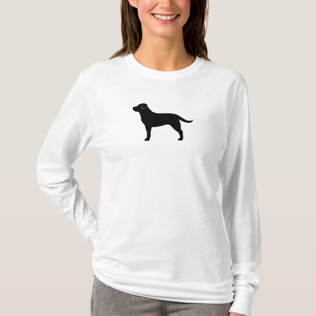 T-shirt Silhouette noire de race de chien de labrador (Devant)