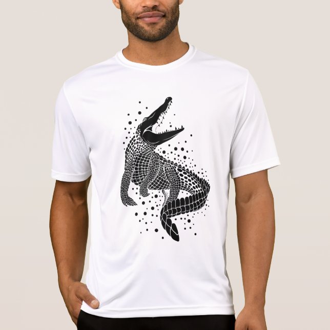 T-shirt Silhouette noire d'un crocodile (Devant)