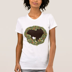 T-shirt Silhouette ombragée Poméranienne dans une couronne