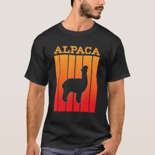 T-shirt Silhouette Ombre Alpaca Au Coucher Du Soleil