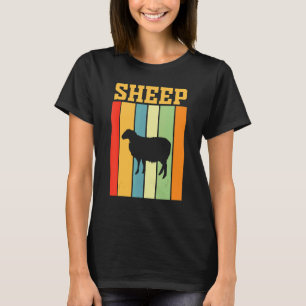 T-shirt Silhouette Ombre Du Mouton Dans Les Couleurs Rétro