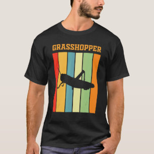 T-shirt Silhouette Ombre Grasshopper Dans Les Couleurs Rét