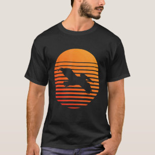 T-shirt Silhouette Ombre Pélicane Devant Un Soleil