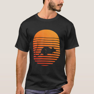 T-shirt Silhouette Ombre Rat Devant Un Soleil