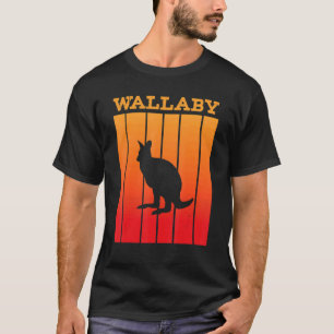 T-shirt Silhouette Ombre Wallabe Au coucher Du Soleil