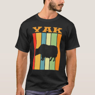 T-shirt Silhouette Ombre Yak Dans Les Couleurs Rétro