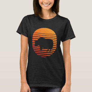 T-shirt Silhouette Ombre Yak Devant Un Soleil