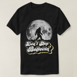 T-shirt Silhouette Rétro Bigfoot Lune Croire Design