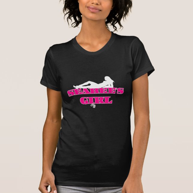 T-shirt Silhouette rose de fille de bataillons de (Devant)