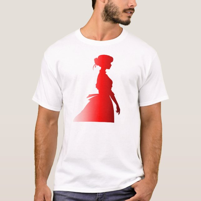 T-shirt Silhouette rouge 1800s Mode femme 7 (Devant)