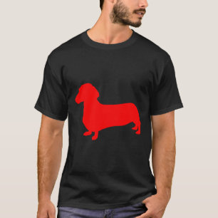 T-shirt Silhouette rouge Dachshund