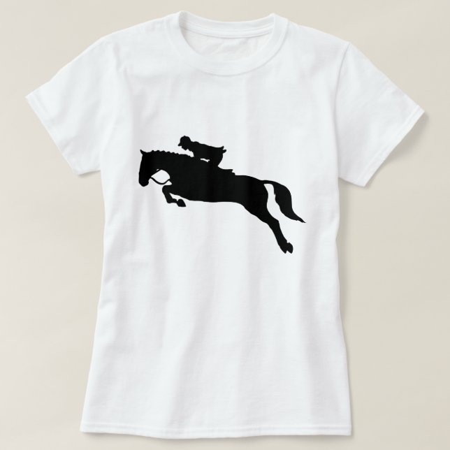 T-shirt Silhouette sautante de cavalier de Seat de chasse (Design devant)