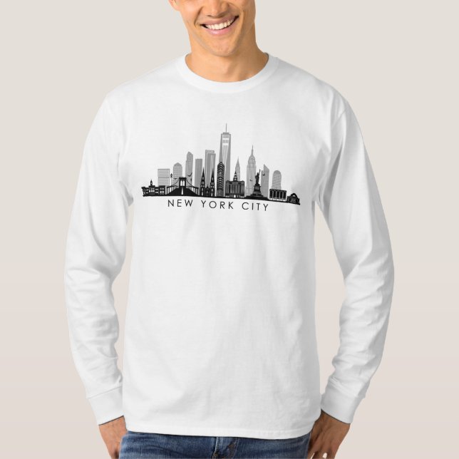 T-shirt Silhouette Skyline de la ville de New York Manhatt (Devant)