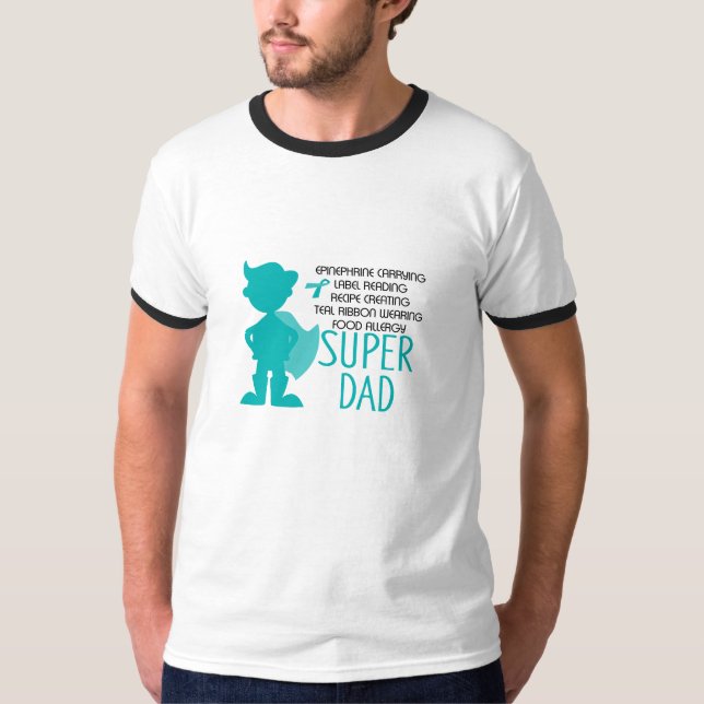 T-shirt Silhouette superbe de Teal de papa d'allergie (Devant)