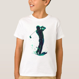 T-shirt Silhouette verte minimaliste Golfer