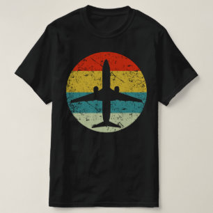 T-shirt Silhouette vintage rétro de l'avion les années 70