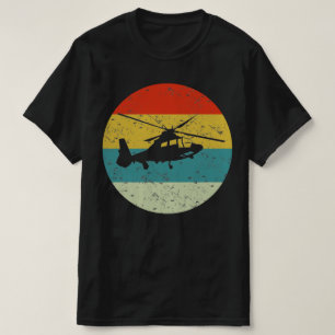 T-shirt silhouette vintage rétro de l'hélicoptère les a