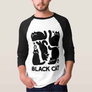 T-shirt Silhouettes de chat noir - Design Feline mignon