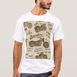 T-shirt silhouettes vintages de moto : fond transparent