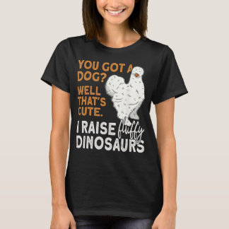 T-shirt Silkie Dinosaures de poulet Poulet Fermier Sil chi