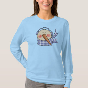 T-shirt Silly Snowman Avec Chemise Bleue À Écharpe Vérifié