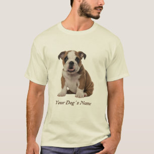 T-shirt Silohuette couleur chiot de Bulldog anglais