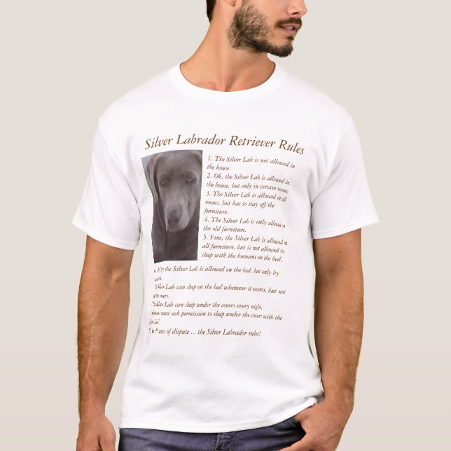 T-shirt Silver Labrador Retriever Rules (Devant)