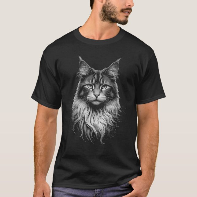 T-shirt Silver Maine Coon Cat Men's Tee (Devant)