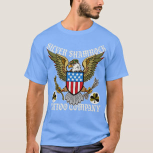 T-shirt Silver Shamrock Tattoo Company Patriotic Eagle Sho